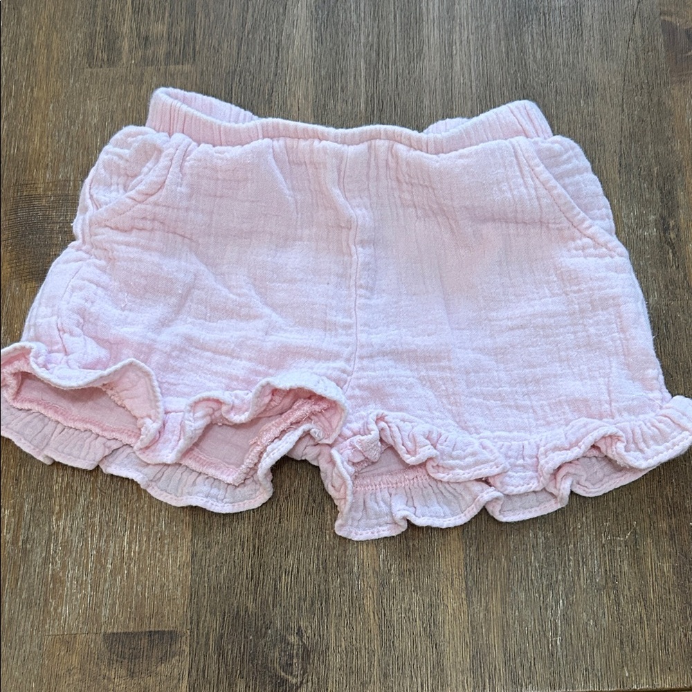 Pink Ruffled Kids Shorts